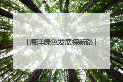海洋绿色发展探新路